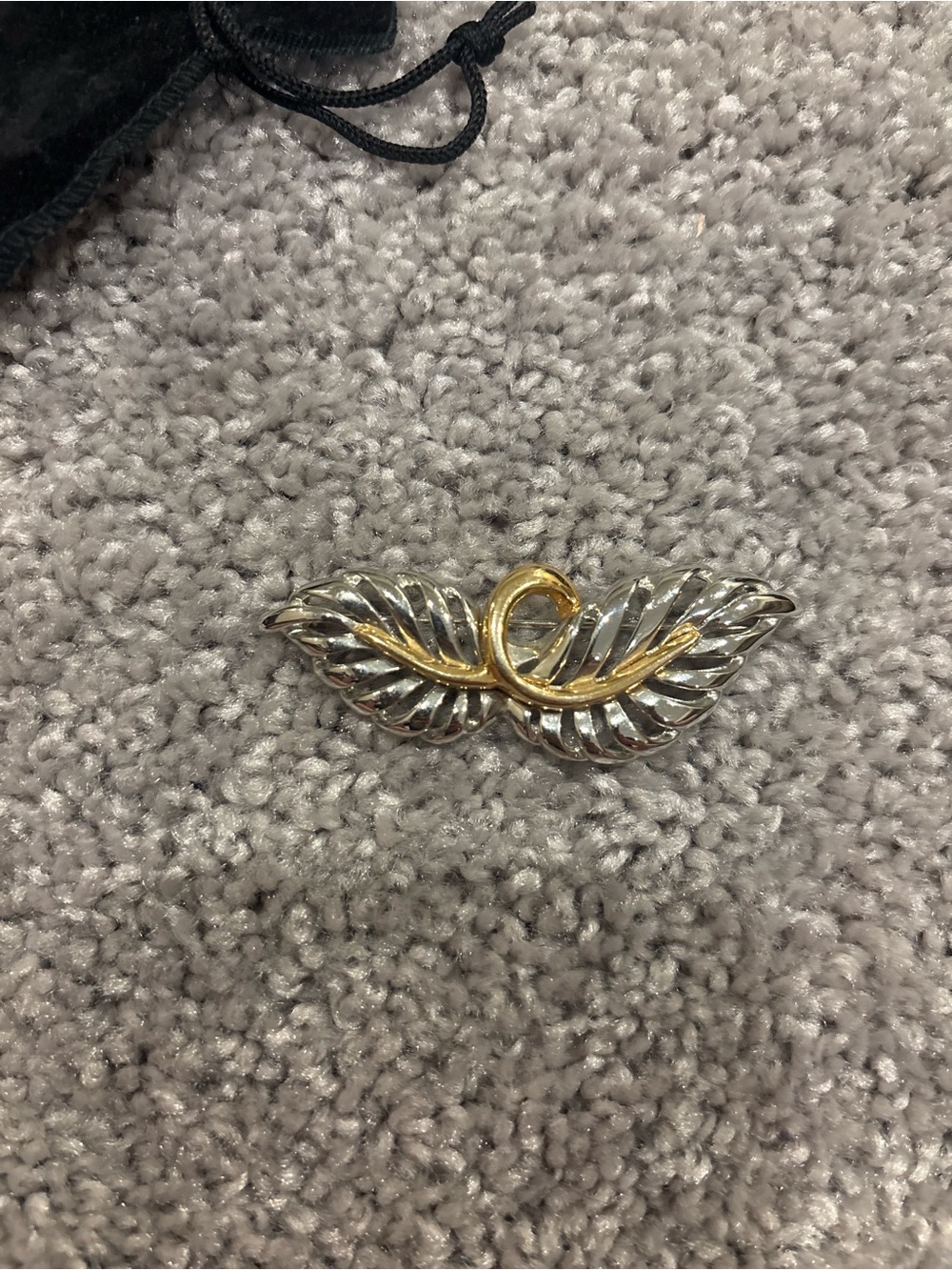 Two-Tone Gold and Silver Leaf Accent Brooch - Women Jewelry